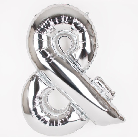 Megaloon Ampersand Silver Foil Balloon